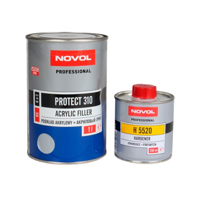 Грунт "NOVOL" HS 4+1 Protect 310 (1 л) (белый) (комлект + отвердитель 250 мл) 083994