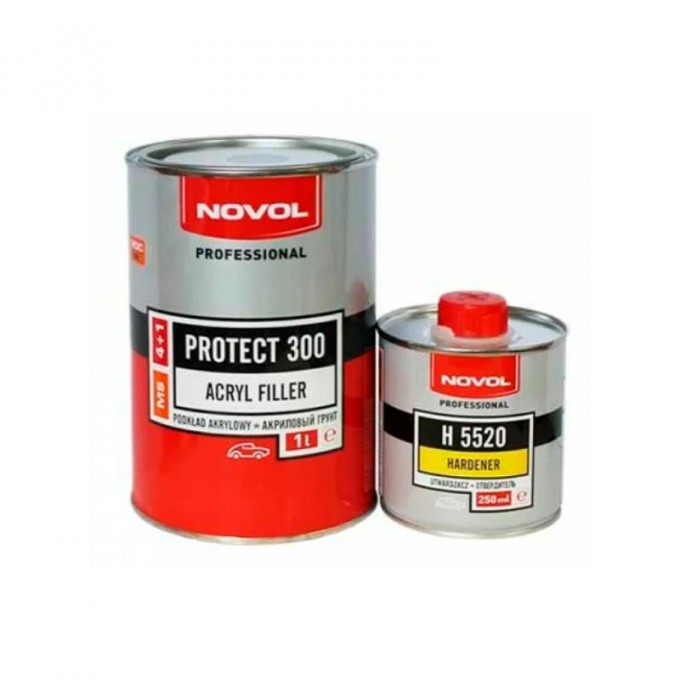 Грунт "NOVOL" MS 4+1 Protect 300 (1 л) (черный) (комлект + отвердитель 250 мл) 085457