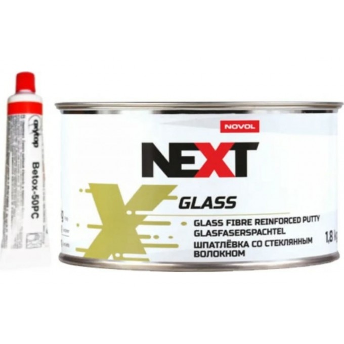 NOVOL Шпатлевка "NEXT GLASS", с длиным стекловолокном, банка 1,8 кг. с отвердителем 90913 21193558