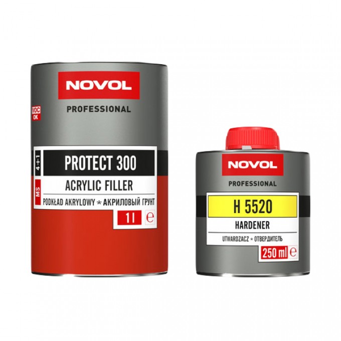 Грунт акриловый NOVOL MS Protect 300 красный 1л 37051