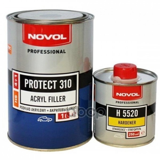 Грунт Акриловый 4 1hs Черный NOVOL Protect310, 1,0 0,25 NOV310BLACK