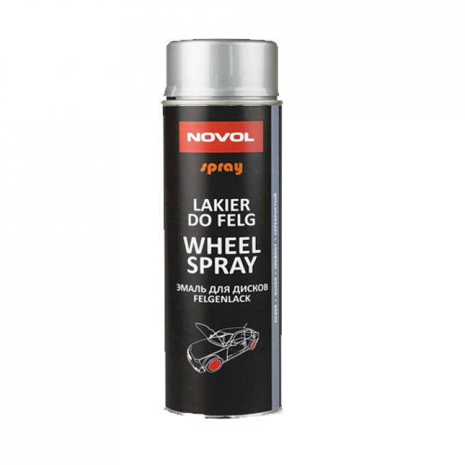 Акриловая эмаль для дисков NOVOL WHEEL SPRAY серебряный 500мл. аэрозоль NOVOLWHEELSPRAY