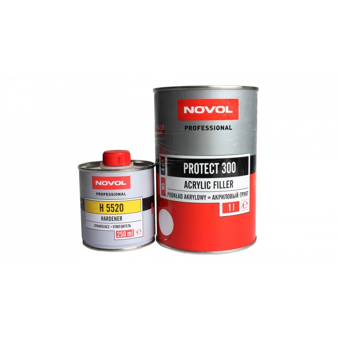 Грунт NOVOL MS 4+1 белый 1л с отвердителем PROTECT-300-BELYII-GPYHT-HOBOL-